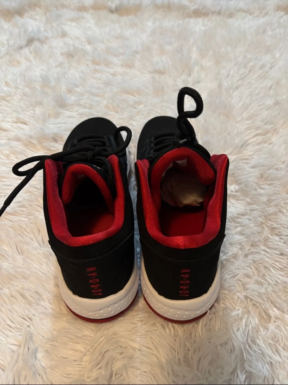 Jordan Black and Red Low-Top Basketball Sneakers